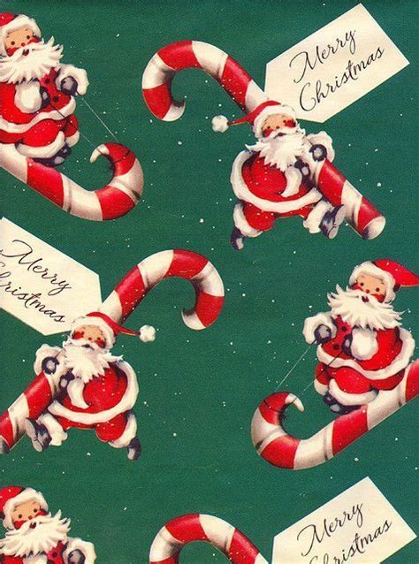 Vintage T Wrap Santa With Candy Canes Vintagetswrapping