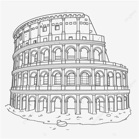 Kleurplaten Colosseum Van Colosseum Rome Omtrek Schets Tekening Vector