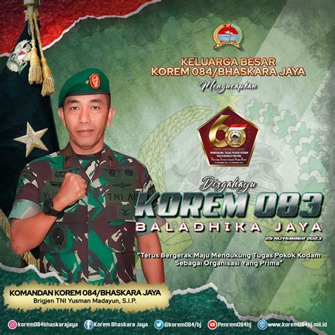 Dirgahayu Korem 083 BDJ KOREM 084 BHASKARA JAYA