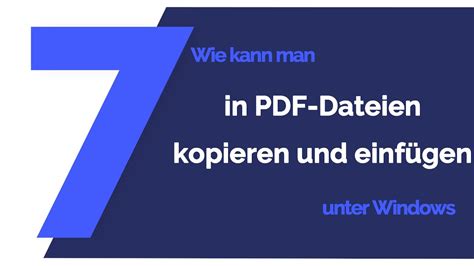 In Pdf Dateien Kopieren Und Einf Gen Tutorial Youtube