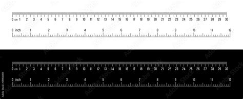 Inch And Metric Rulers Centimeters And Inches Measuring Off