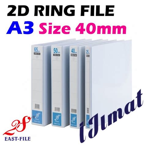 A3 Size 40mm East File 2d Pvc Ring File Filing High Quality White D