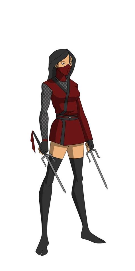 A Woman In Red And Black Outfit Holding Two Swords