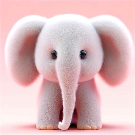 Premium AI Image | A stuffed elephant with a pink background.