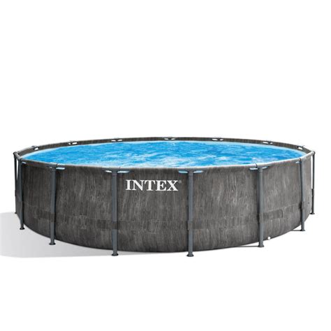 Intex Ft X In Greywood Prism Steel Frame Pool Set With Pump