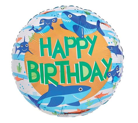 Package Birthday Sharks Foil Balloons