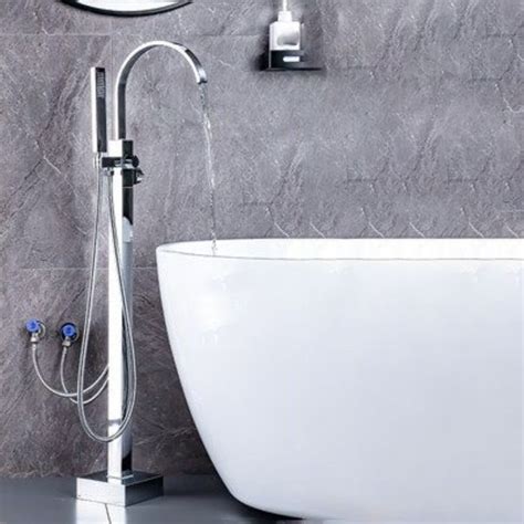 Modern Freestanding Bathtub Metal Faucet Freestanding Tub Faucet - Clearhalo