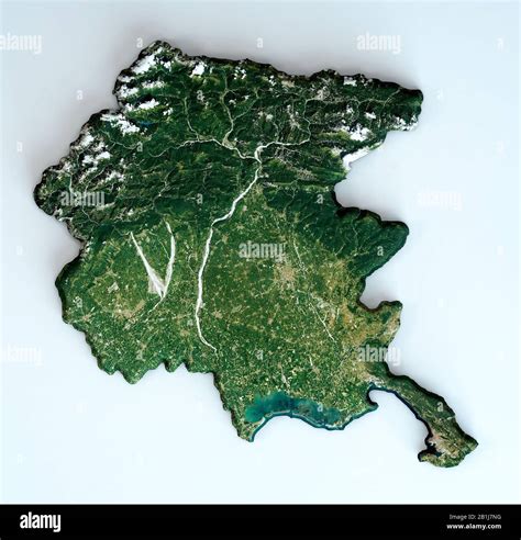 Vista Satellitare Della Regione Friuli Venezia Giulia Italia