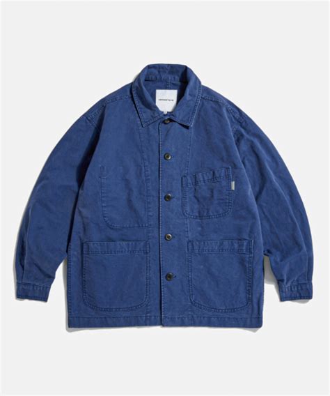 Musinsa Espionage French Wide Work Jacket Moleskin Washed Blue