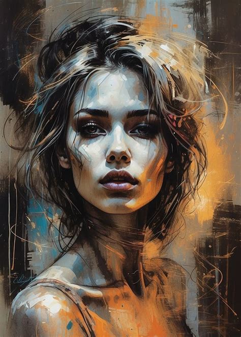 pin  artbykezz  faces abstract portrait painting portrait