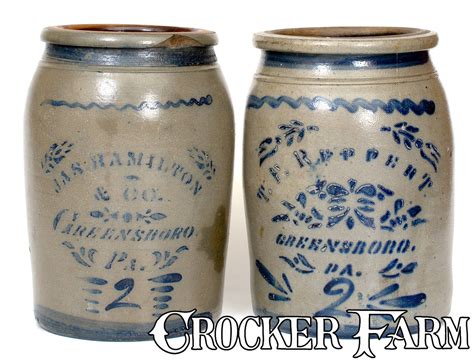 Lot Of Two Greensboro Pa Stoneware Jars Lot 428 Fall 2020