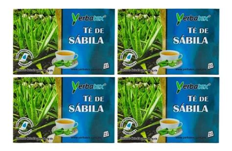 Pack 4 Té De Sábila Con 25 Sobres Cada Uno Yerbatex Meses sin interés