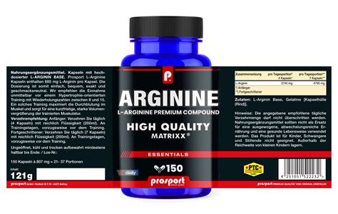 Prosport L Arginine Kapseln Kapseln Aminos Uren Prosport Shop