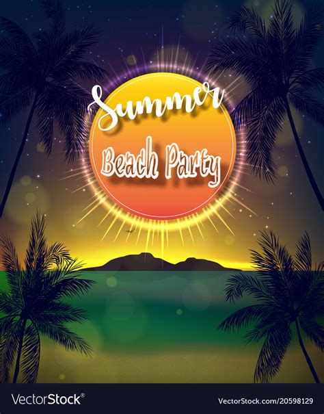 Summer Beach Party Flyer Royalty Free Vector Image