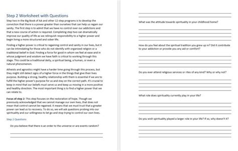 Existential Therapy Spiritual World Questions Worksheet Pdf