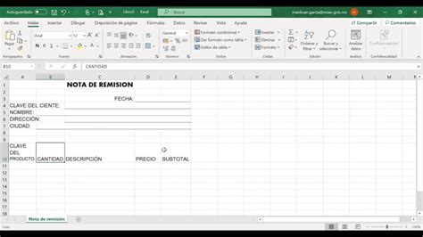 Cómo hacer una nota de remisión en Excel Recursos Excel