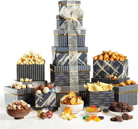 Broadway Basketeers Gourmet Food T Basket 6 Box Tower