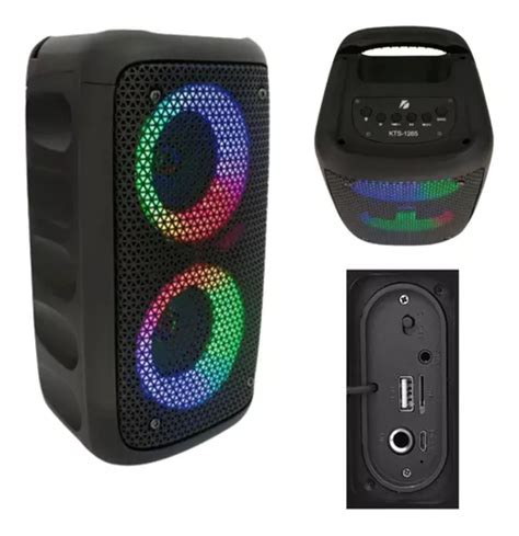 Parlante Bluetooth Rgb Recargable Portable Radio Kts 1265 Cuotas Sin