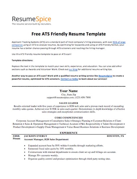 ATS Resume Template | ResumeSpice