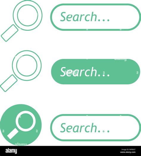 Search icons bar set.Green search concept vector illustration Stock ...