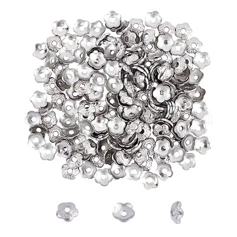 Unicraftale environ 200pcs 5 pétales de perles d entretoise bouchons de