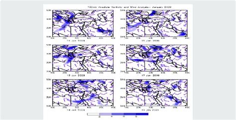 Hpa Absolute Vorticity And Wind Analysis From To January