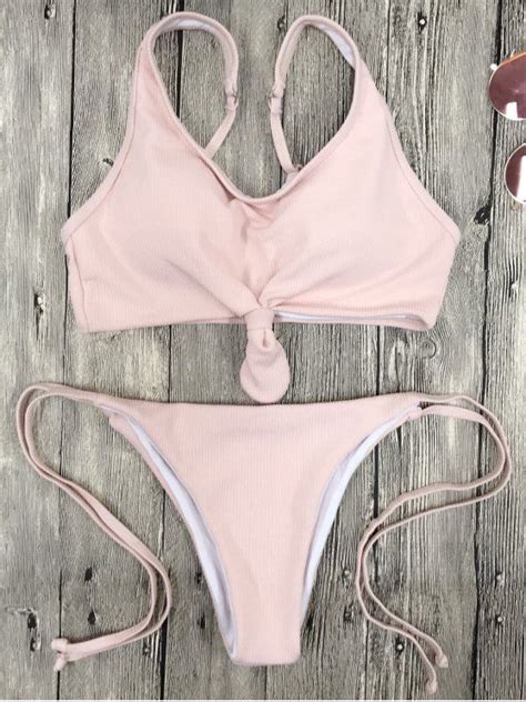 Cami Bralette String Bikini Set Pink Bikinis S Zaful