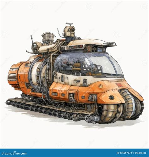 Colorful Fantasy Realism: Post-apocalyptic Hovercraft Illustration ...