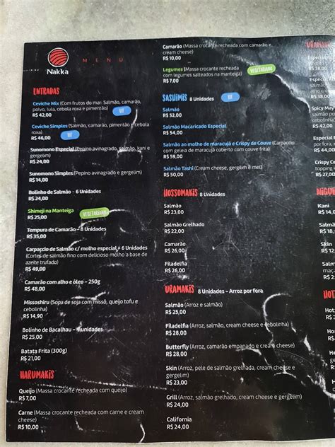 Menu Em Nakka Sushi Restaurante Manaus