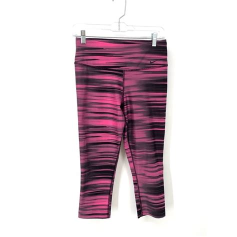 Nike Dri Fit Legend 2 0 Capri Leggings Pink Black Sz Gem