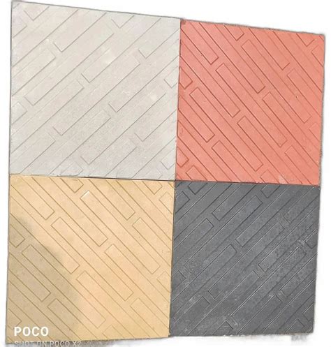 Gray And Yellow Square Chequered Cement Parking Tile Thickness Mm