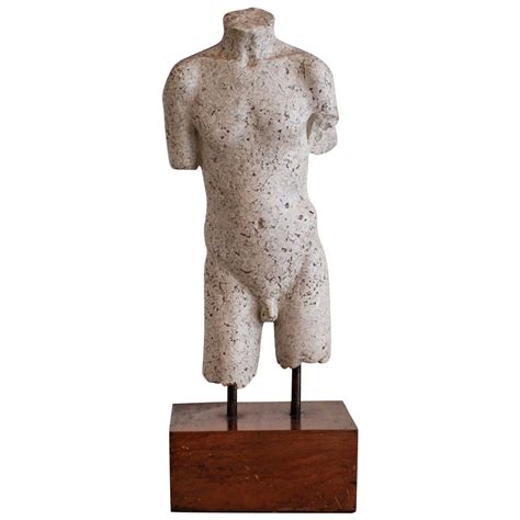 Male Nude Torso Sculpture Rendered In Terrazzo Marble At Stdibs