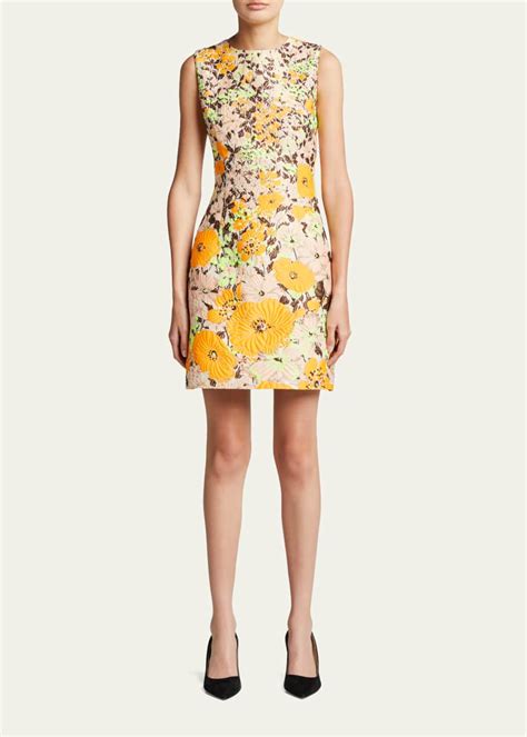 Andrew Gn Floral Jacquard Mini Dress Bergdorf Goodman