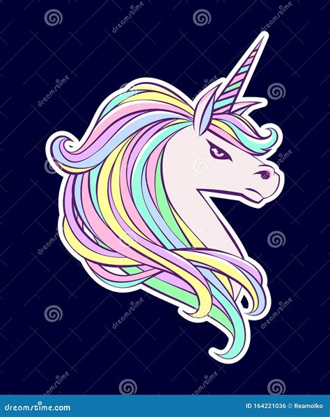 Cute Angry Unicorn in Cartoon Style. Stock Vector - Illustration of ...