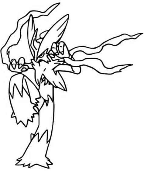 Coloring Page Mega Evolved Pokémon Mega Blaziken 257 257 Coloring Home