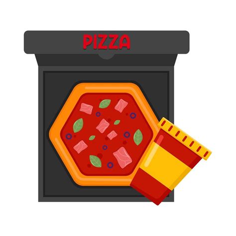 Illustration of pizza and soda 39600559 Vector Art at Vecteezy