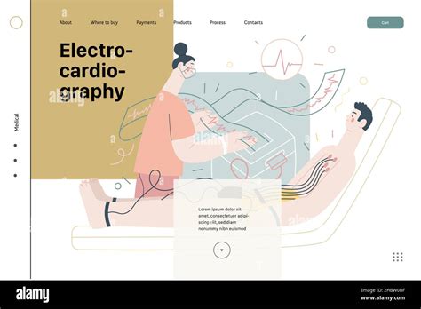 Ecg électrocardiogramme Tests Médicaux Modèle Web Concept Moderne De
