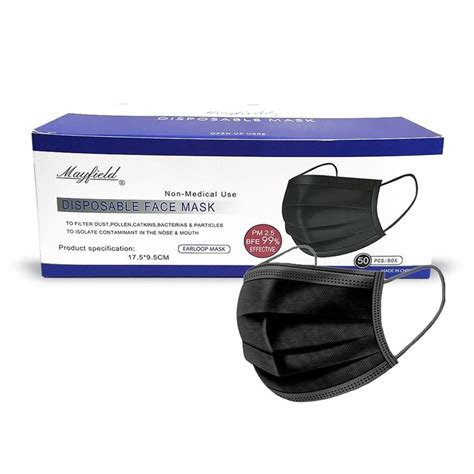 Mascarilla De Pliegues Negro Caja Mayfield Productos De