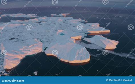 Aerial View of Ilulissat Icefjord in Western Greenland Stock Footage ...