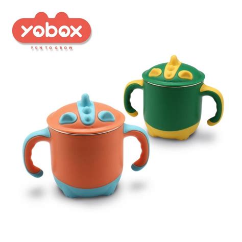 Yobox Gelas Bayi Dengan Pegangan Model Dino Y Yooyee Lazada Indonesia