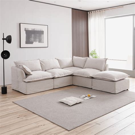 Ebern Designs 115'' Modular Sofa Chaise & Reviews | Wayfair