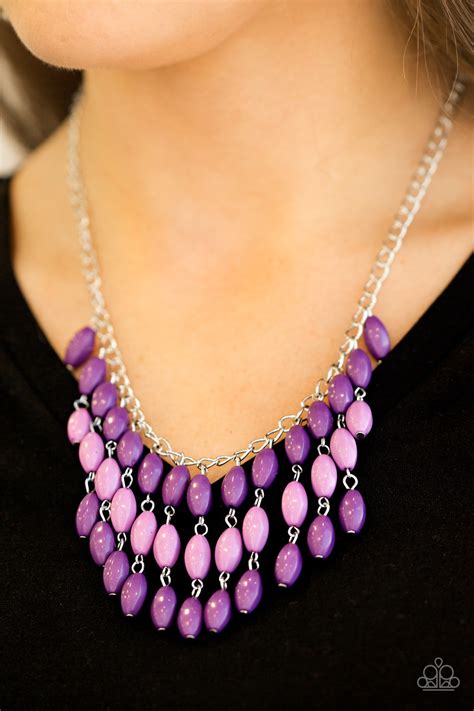 Delhi Diva Purple Beaded Paparazzi Necklace Flamingo Angie