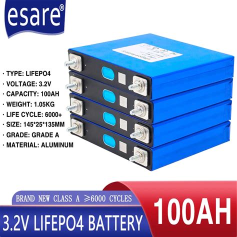 Neue 3 2 V 100ah Lifepo4 Lithium Eisen Phosphat Batterie DIY 12V 24V