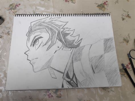 I drew Tanjiro, from this season's demon slayer! : r/anime