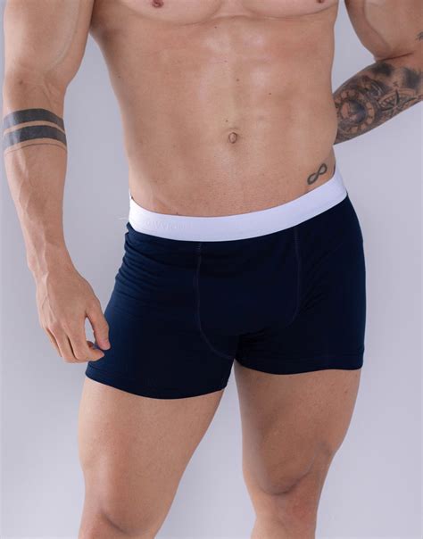 Cueca Box Masculina Kit Preto Branco Azul Marinho Davy Jones