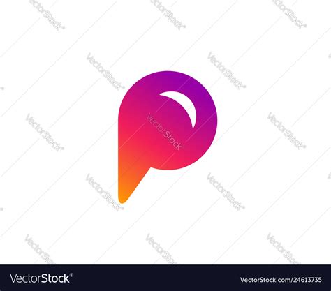 Letter P Speech Bubble Logo Icon Design Template Vector Image