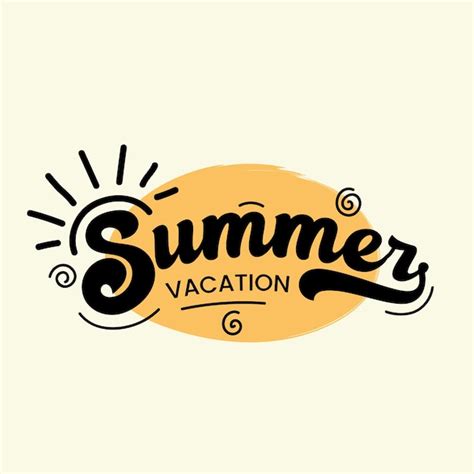 Premium Vector Summer Vacation Lettering Logo With Sun Vector