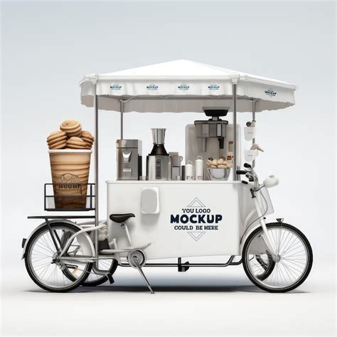 Premium PSD | Psd coffee cart mockup design