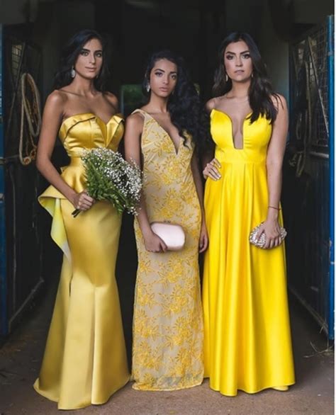 VESTIDO AMARELO PARA MADRINHAS Madrinhas De Casamento