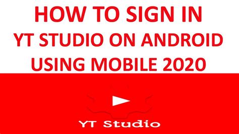 How To Sign In Yt Studio App How To Sign In Youtube Studio Android